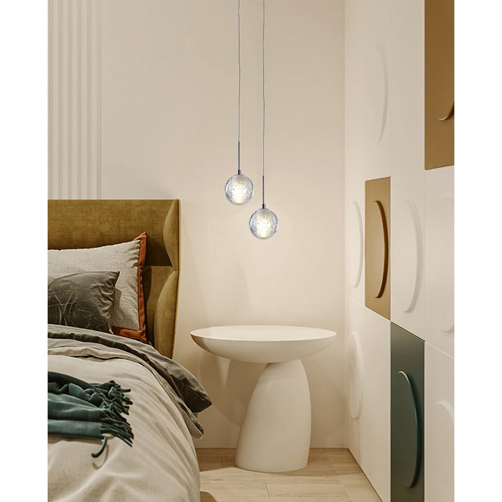 Clear Bubble Crystal Single Pendant Light with Hardware by Bethel - view 7