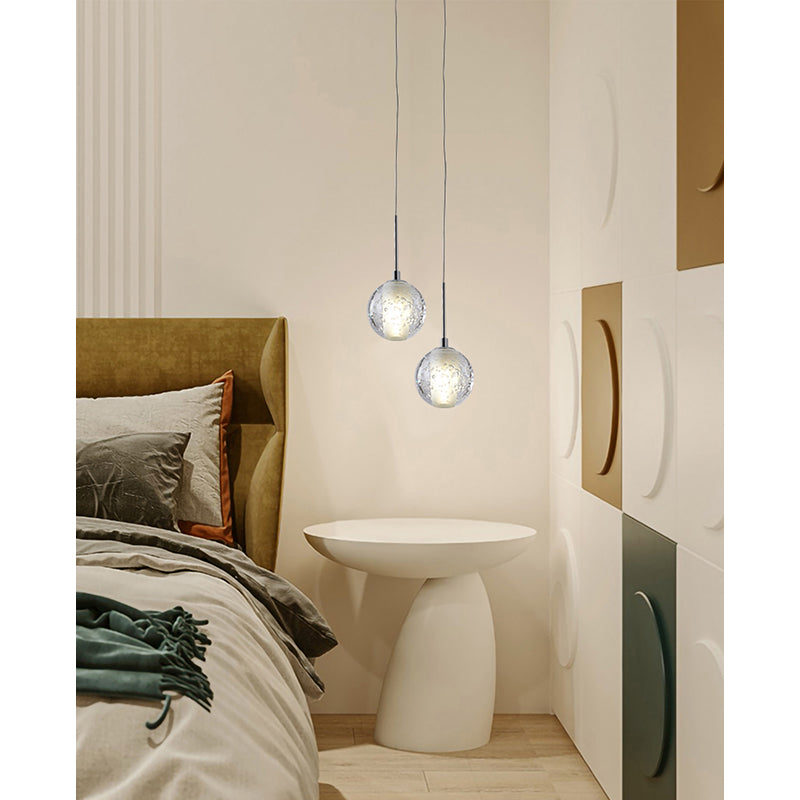 Clear Bubble Crystal Single Pendant Light with Hardware by Bethel - view 12
