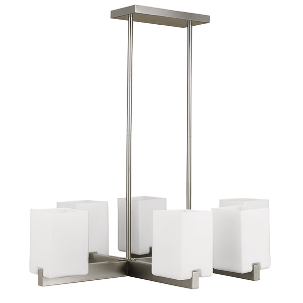 Pinnacle 6-Light Chandelier in Brushed Chrome by Russell