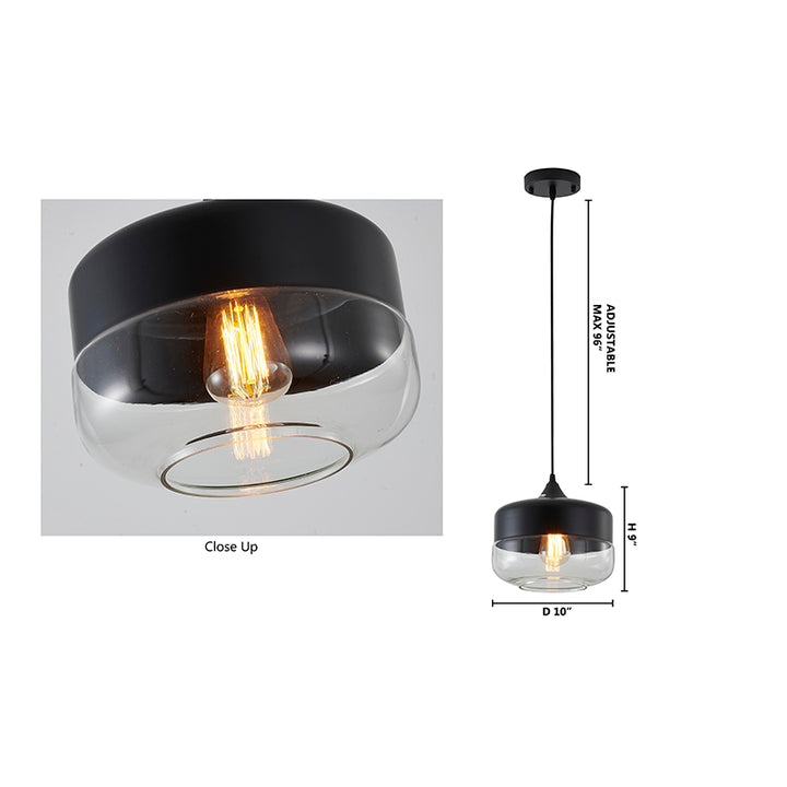 Single Pendant Light with Clear Glass Shade by Bethel - view 16