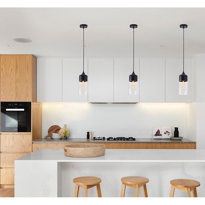 Frame Single Pendant Light with Clear Glass Shade by Bethel - view 4