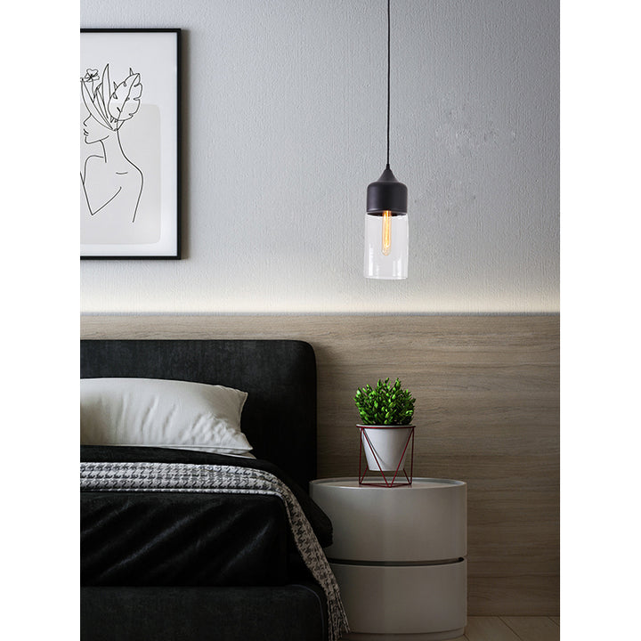 Frame Single Pendant Light with Clear Glass Shade by Bethel - view 5