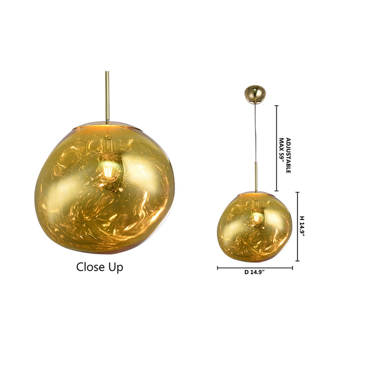 Single Pendant Acrylic Orb Light with Hardware by Bethel - view 16