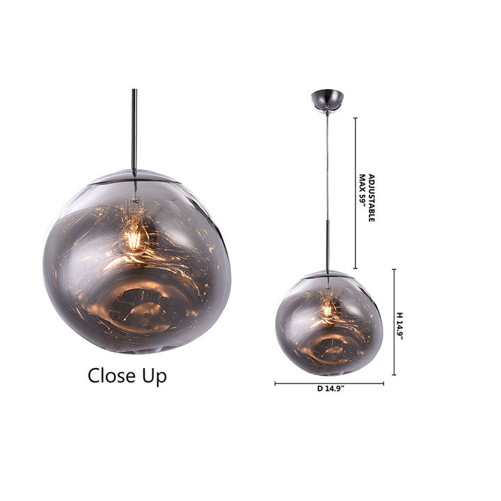 Single Pendant Acrylic Orb Light with Hardware by Bethel - view 9