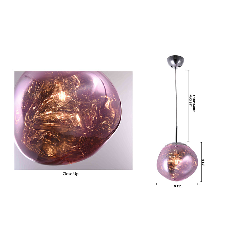 Orb Acrylic Single Pendant Light with Hardware by Bethel - view 18