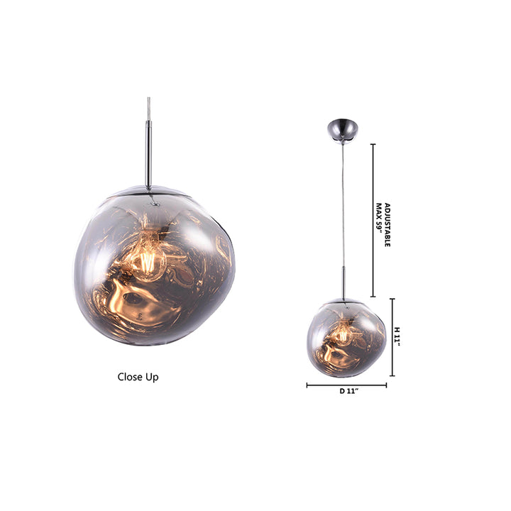 Orb Acrylic Single Pendant Light with Hardware by Bethel - view 9