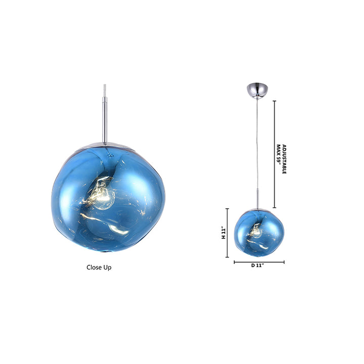 Orb Acrylic Single Pendant Light with Hardware by Bethel - view 5