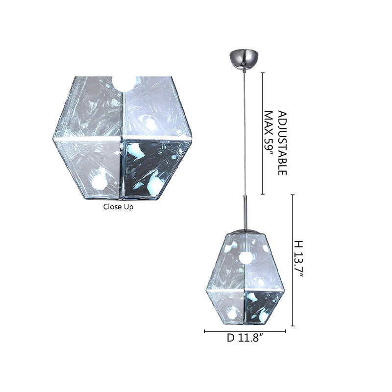 Acrylic Shade Single Pendant Light with Hardware by Bethel - view 8