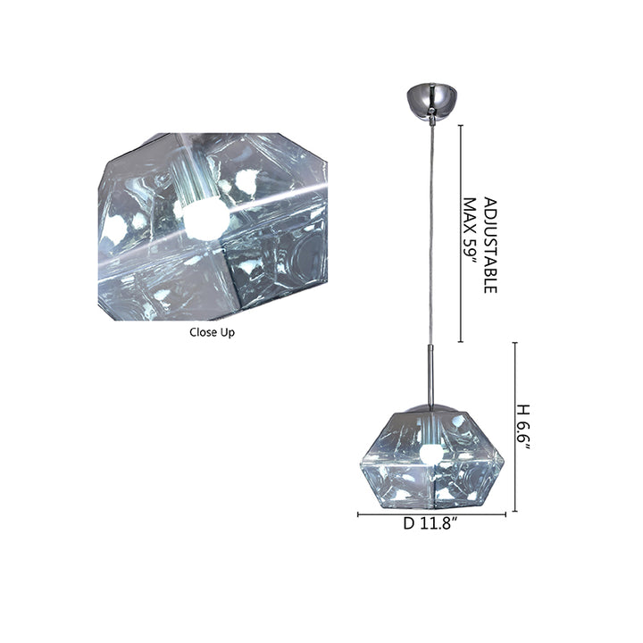 Acrylic Shade Single Pendant Light with Hardware by Bethel - view 4