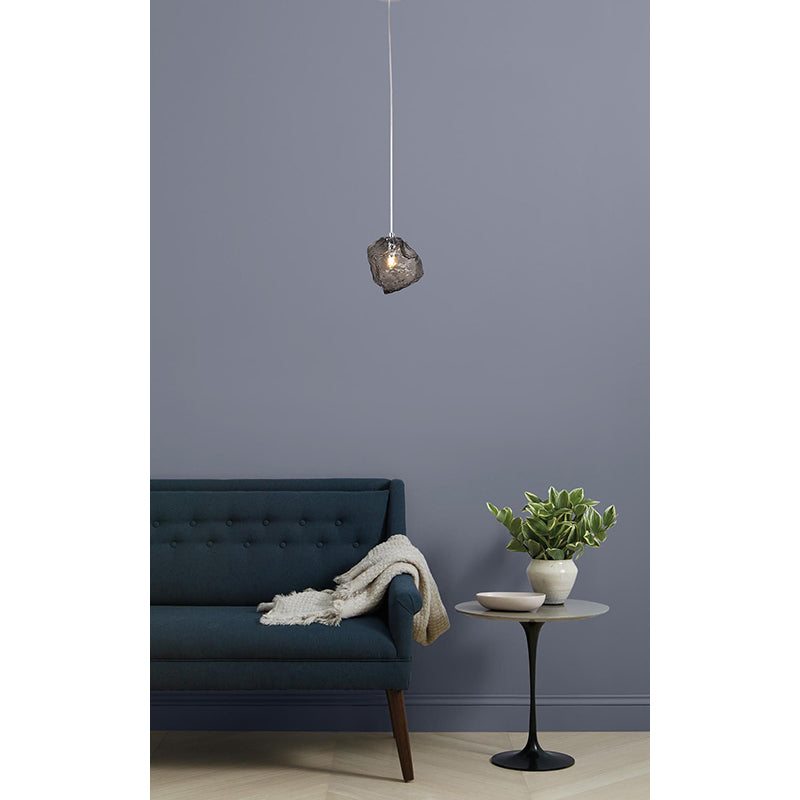 Distorted Glass Single Pendant Light with Hardware by Bethel - view 15