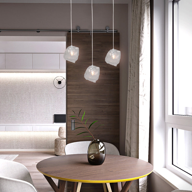 Distorted Glass Single Pendant Light with Hardware by Bethel - view 8