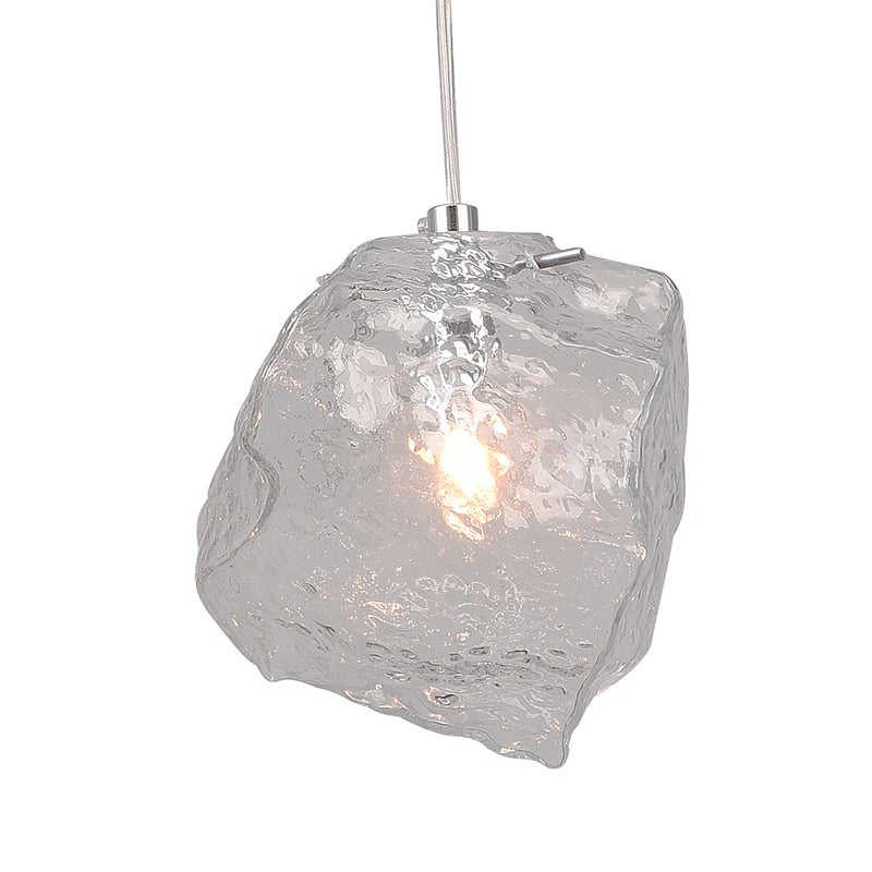 Distorted Glass Single Pendant Light with Hardware by Bethel - view 9
