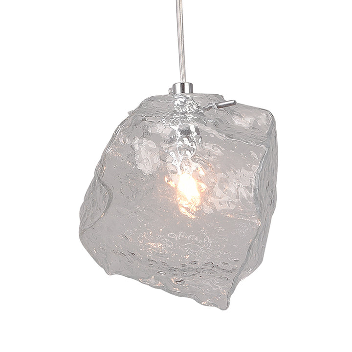 Distorted Glass Single Pendant Light with Hardware by Bethel - view 9