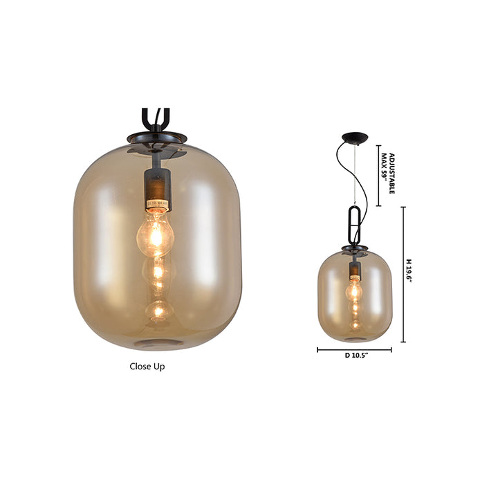 Matte Black Glass Pendant by Bethel - view 5