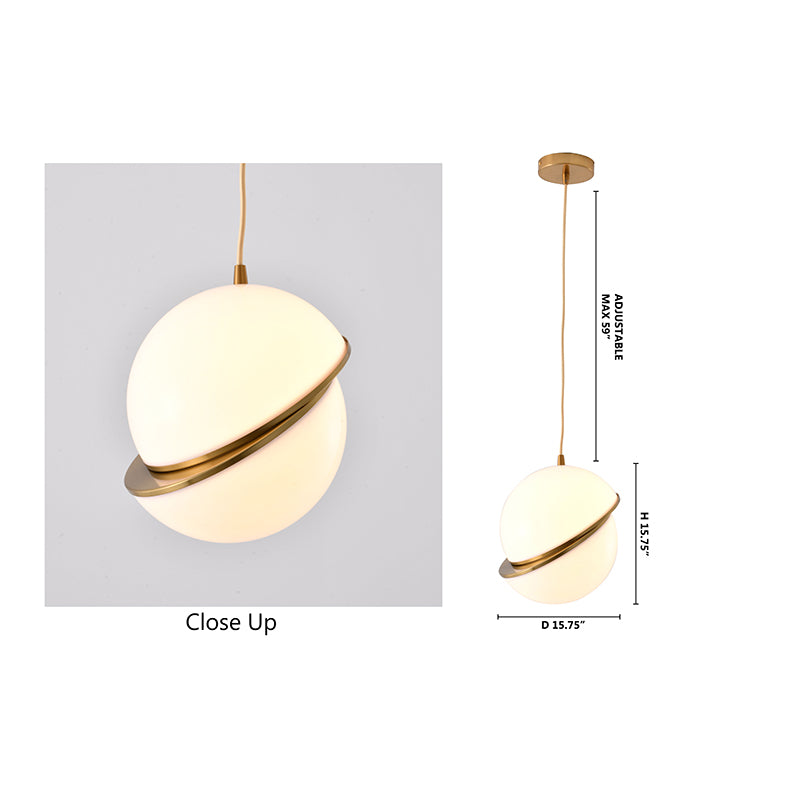 Acrylic Orb Pendant Light with Hardware by Bethel - view 9