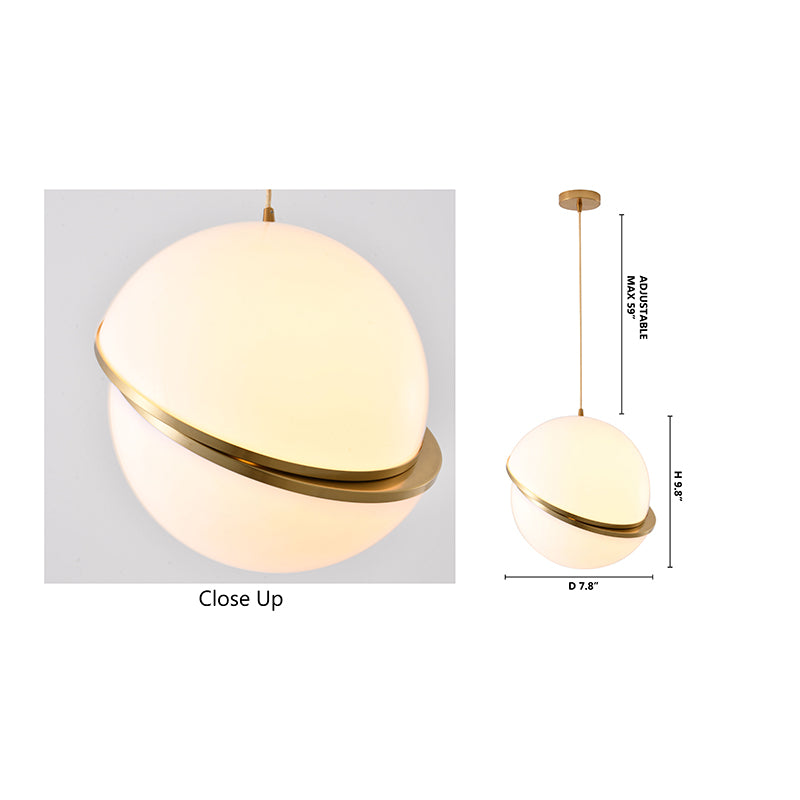 Acrylic Orb Pendant Light with Hardware by Bethel - view 4