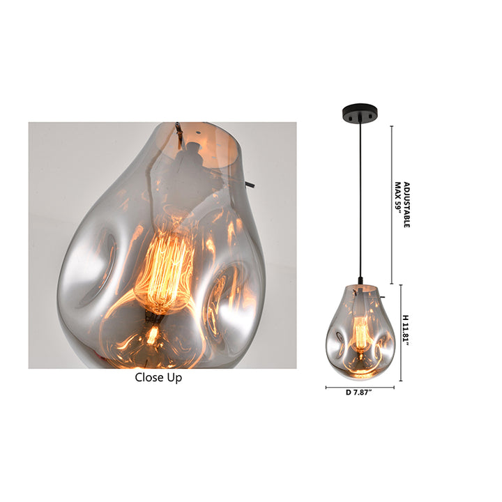 Dented Jar Glass Pendant Light with Hardware by Bethel - view 42