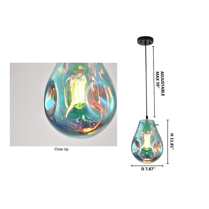 Dented Jar Glass Pendant Light with Hardware by Bethel - view 16