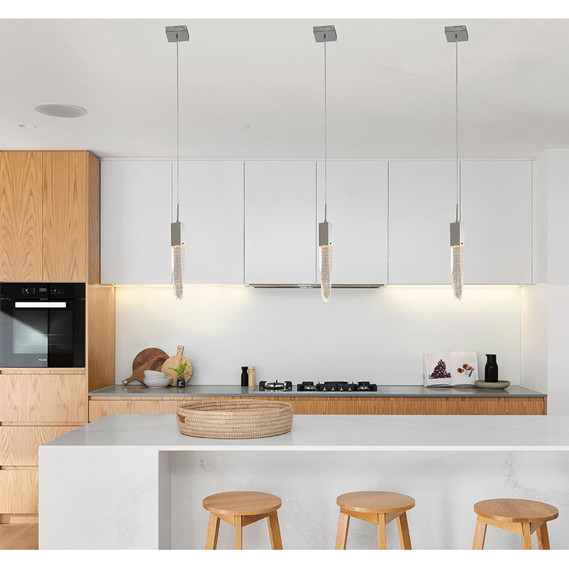Frame Single Pendant Light with Clear Iceberg Bubble Crystal by Bethel - view 7