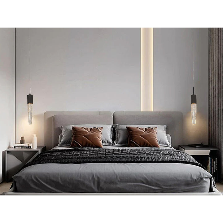 Frame Single Pendant Light with Clear Iceberg Bubble Crystal by Bethel - view 20