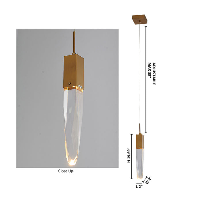Frame Single Pendant Light with Clear Iceberg Crystal by Bethel - view 13