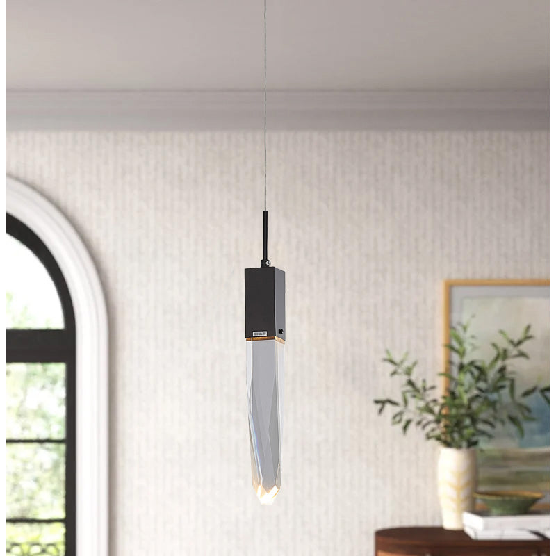 Frame Single Pendant Light with Clear Iceberg Crystal by Bethel - view 22