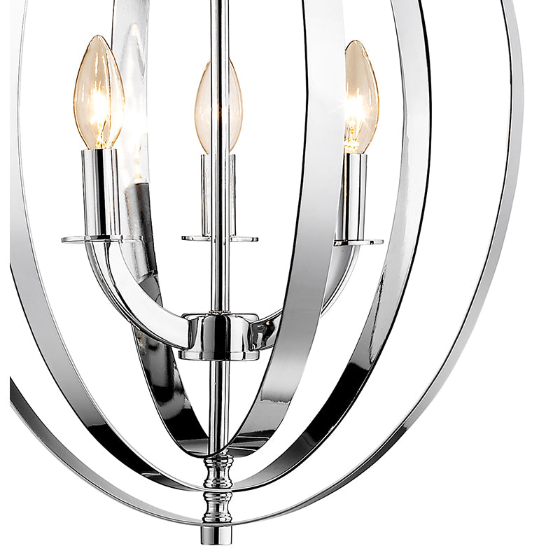 Chrome Oval Orb Light Fixture with Candle Light by Bethel - view 2