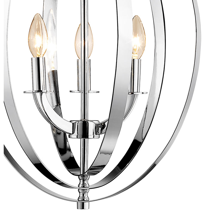 Chrome Oval Orb Light Fixture with Candle Light by Bethel - view 2