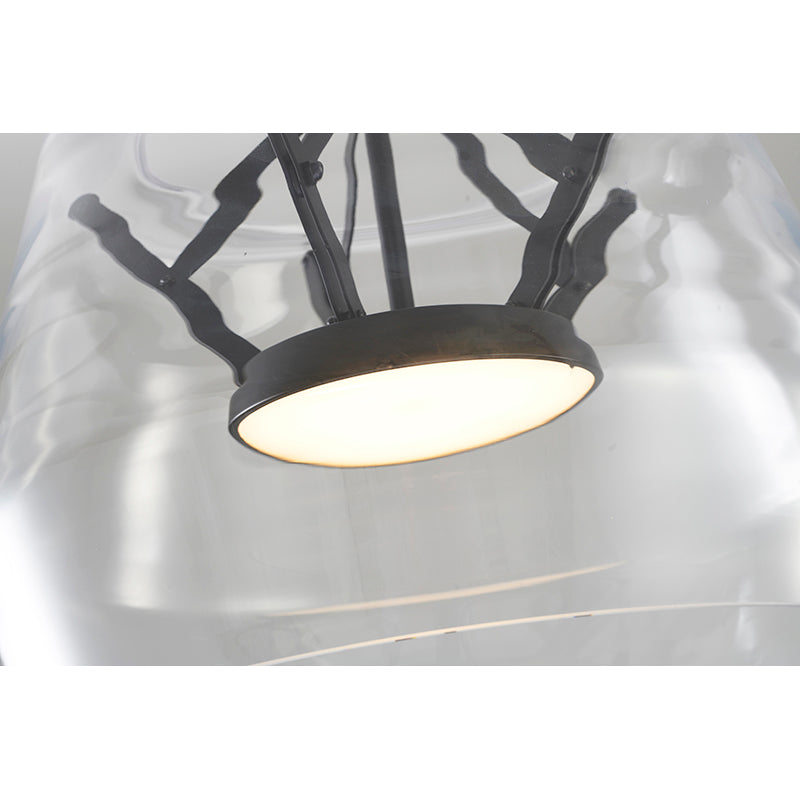 Black Frame Pendant Light with Clear Glass Shade by Bethel - view 2