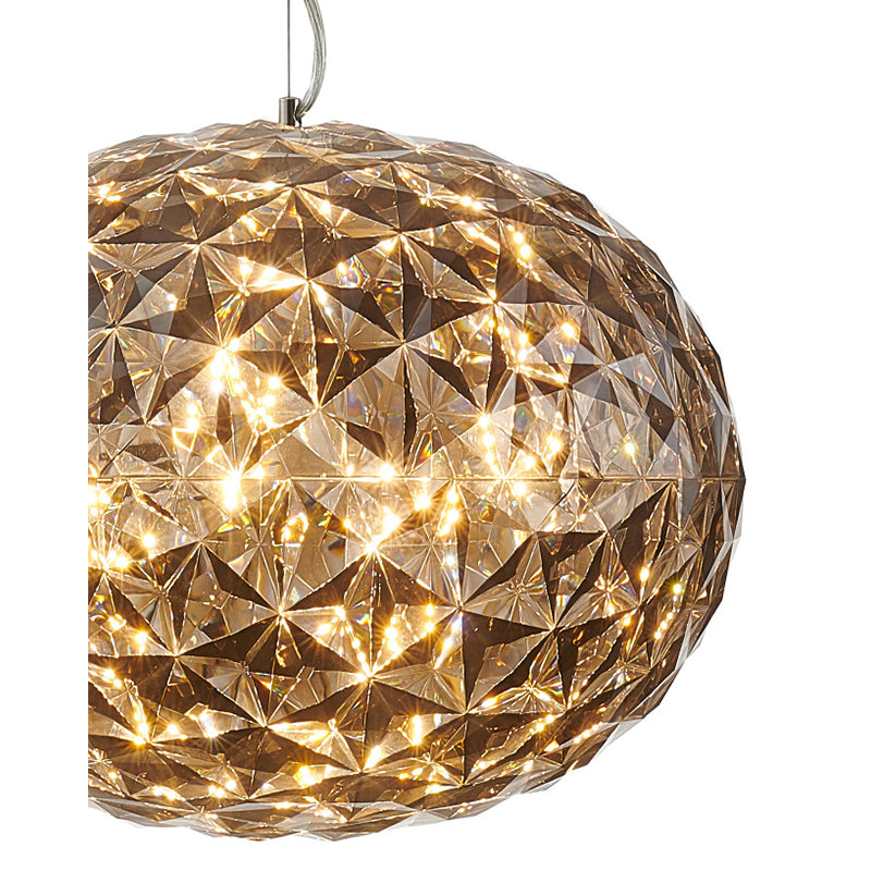 Smoke Color Orb Acrylic Pendant Light with Chrome Hardware by Bethel - view 2