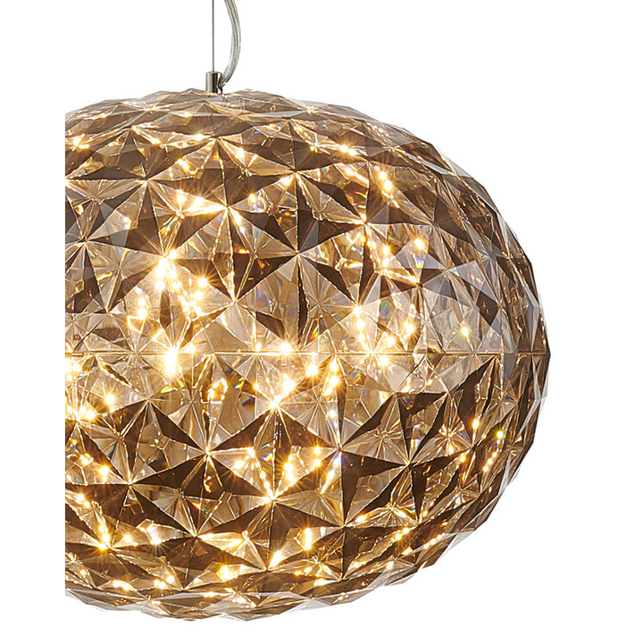 Smoke Color Orb Acrylic Pendant Light with Chrome Hardware by Bethel - view 2