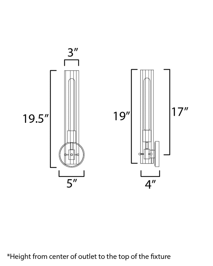 Flambeau 1-Light Wall Sconce dimensions diagram