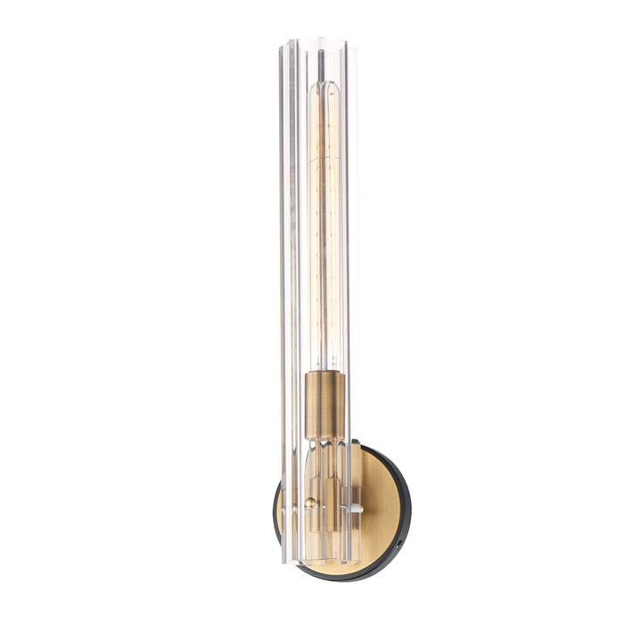 Flambeau 1-Light Wall Sconce Black / Antique Brass