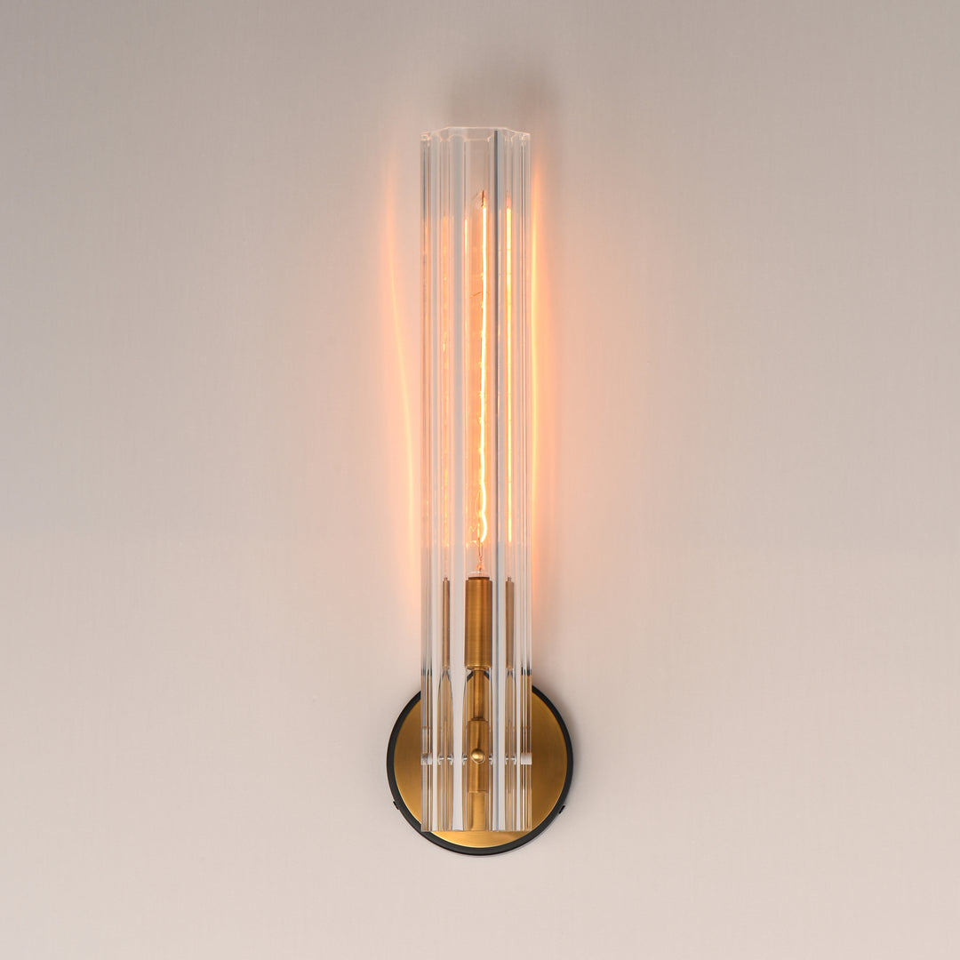 Flambeau 1-Light Wall Sconce Black / Antique Brass alternate view
