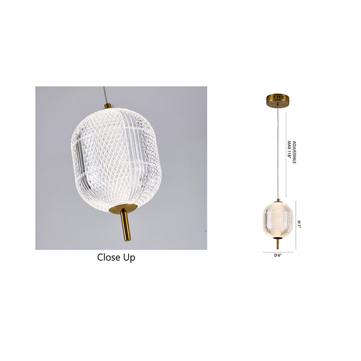 Frame Pendant Light with Clear Pc Shade by Bethel - view 13