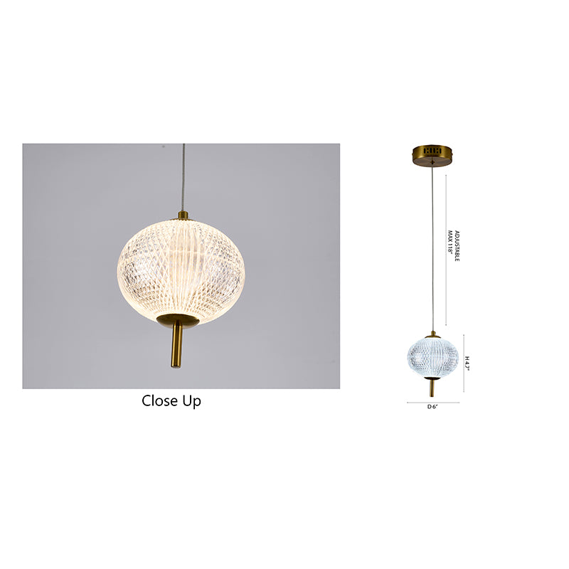 Frame Pendant Light with Clear Pc Shade by Bethel - view 7