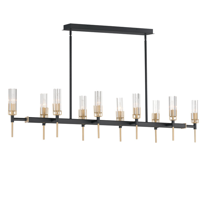Flambeau 60" Linear Pendant Black / Antique Brass