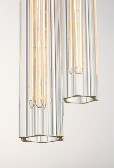 Black and Antique Brass with Cylindrical Clear Glass Shade Round Pendant