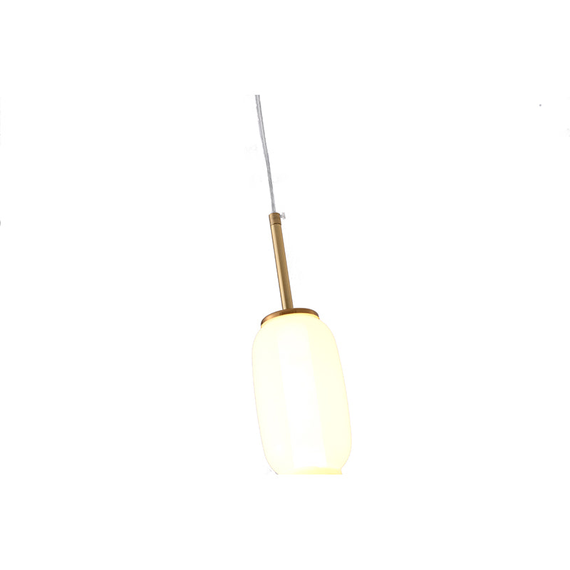 White, Grey, &amp; Red Glass LED Pendant with Gold Hardware