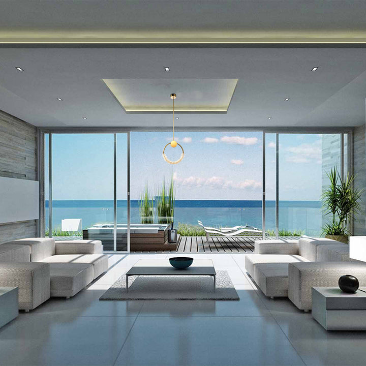 Stainless Steel LED Single Pendant Light with Clear Crystal Beading by Bethel - view 21