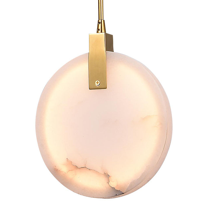 Stainless Steel LED Single Pendant Light with Spanish Alabaster by Bethel - view 10