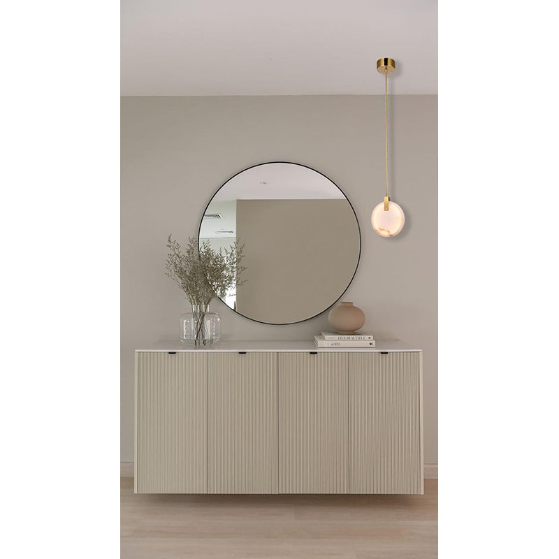 Stainless Steel LED Single Pendant Light with Spanish Alabaster by Bethel - view 13