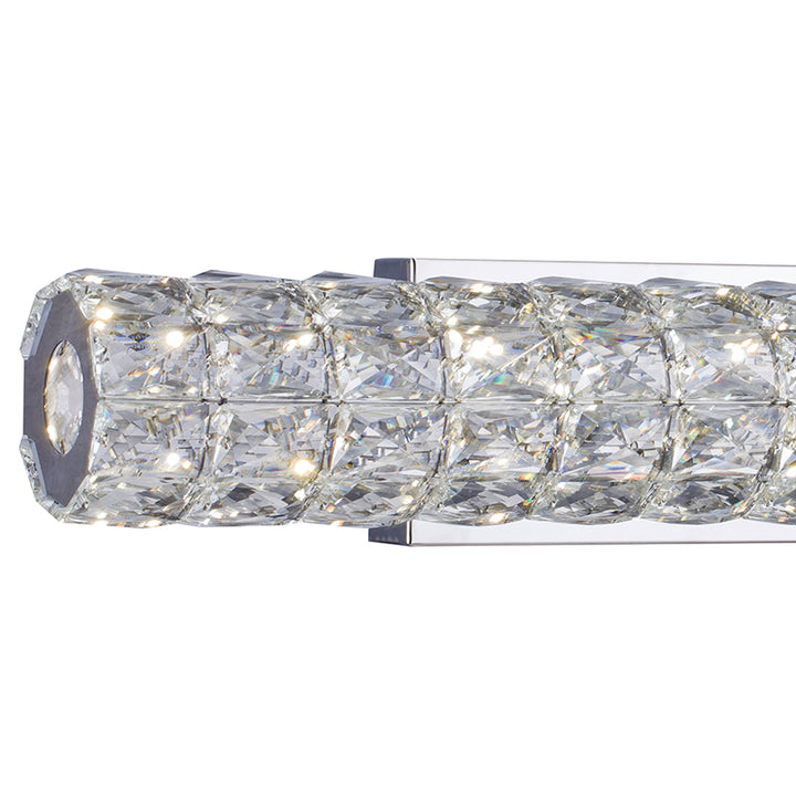 Clear Crystal Cylinder Wall Sconce with Chrome Frame by Bethel - view 2