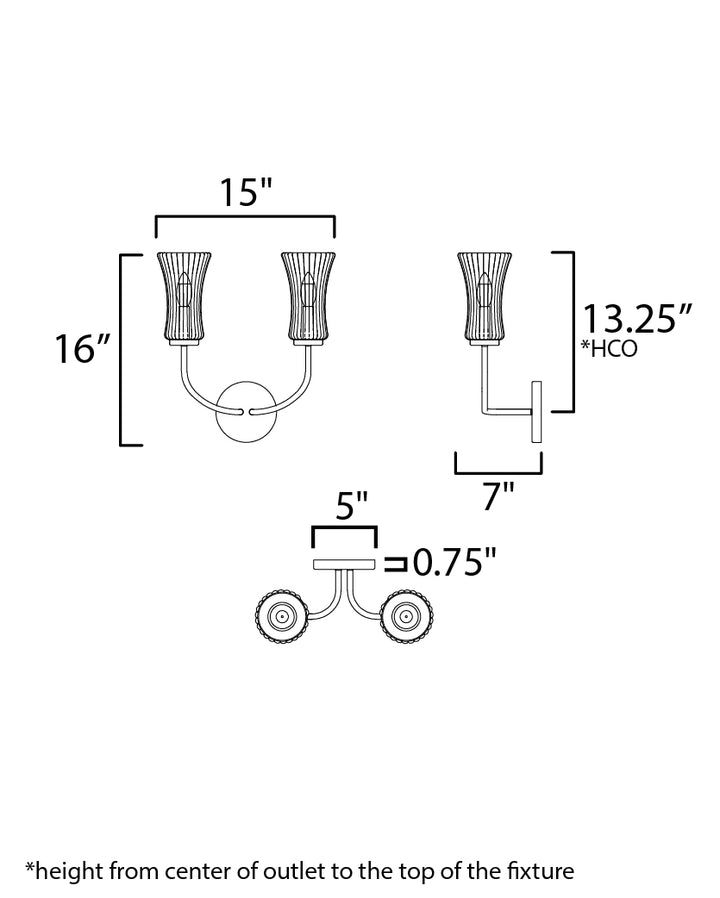 Camelot Sconce dimensions diagram