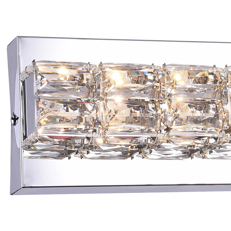 Chrome Frame LED Wall Sconce with Clear Crystals by Bethel - view 4