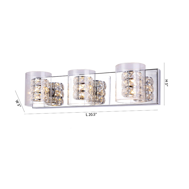 Chrome Crystal Vanity Light (ZP50) by Bethel - view 3