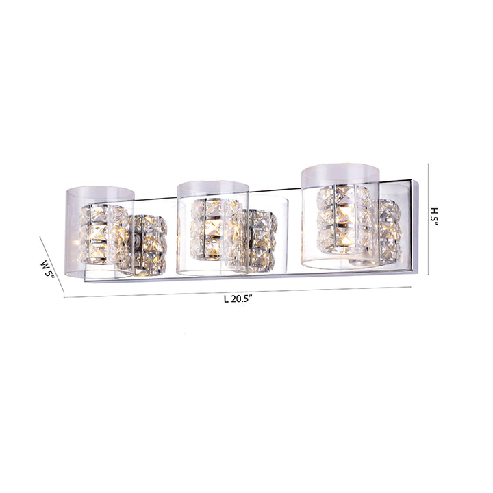Chrome Crystal Vanity Light (ZP50) by Bethel - view 3