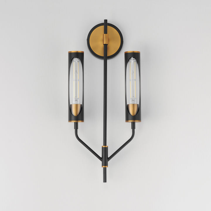Regent 2-Light Wall Sconce Black / Antique Brass alternate view