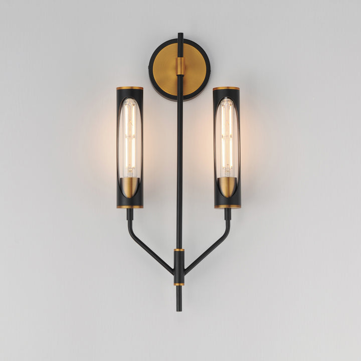 Regent 2-Light Wall Sconce Black / Antique Brass alternate view