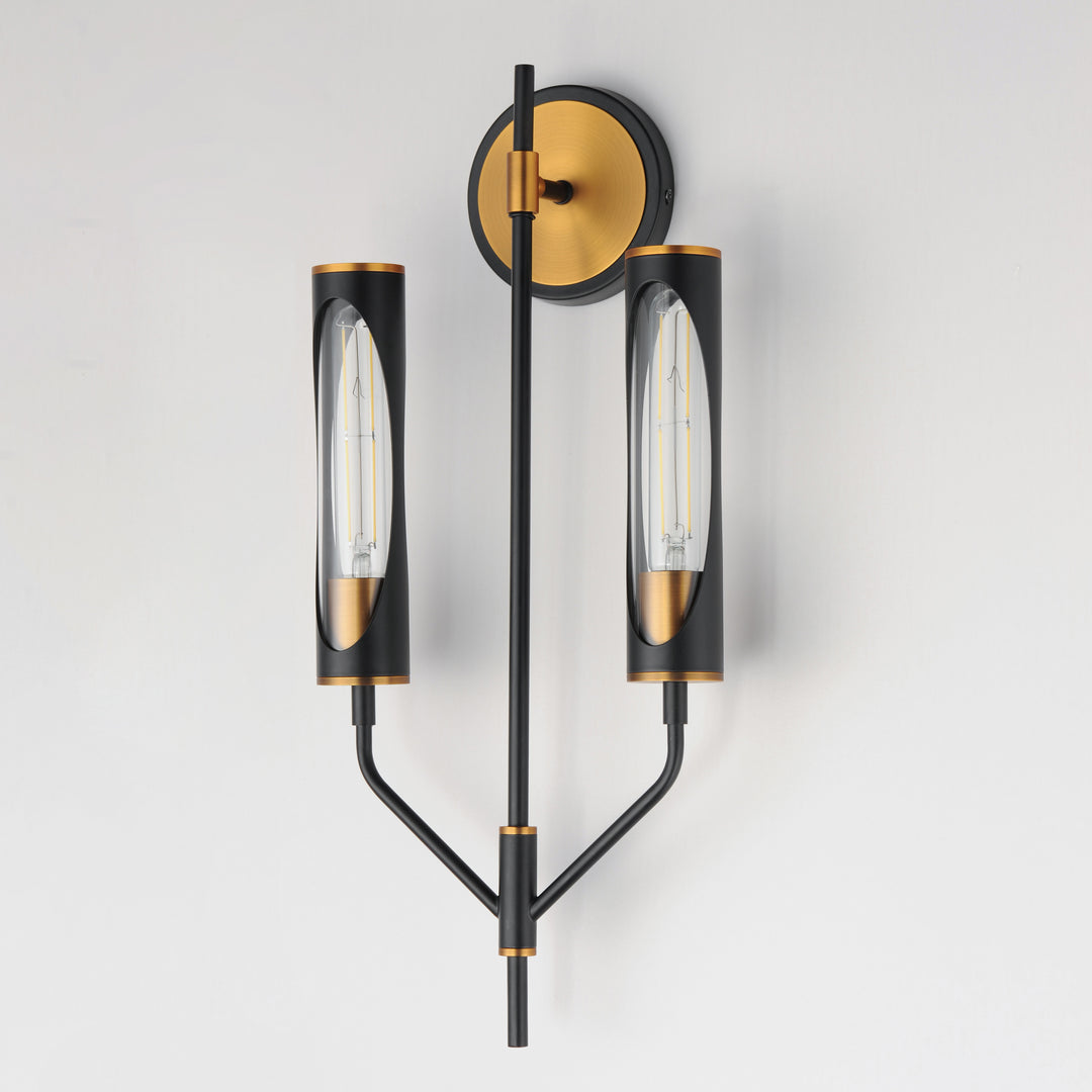 Regent 2-Light Wall Sconce Black / Antique Brass alternate view